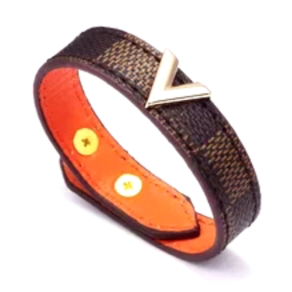 Marimax Couture Custom Design V Signature Leather Bracelet